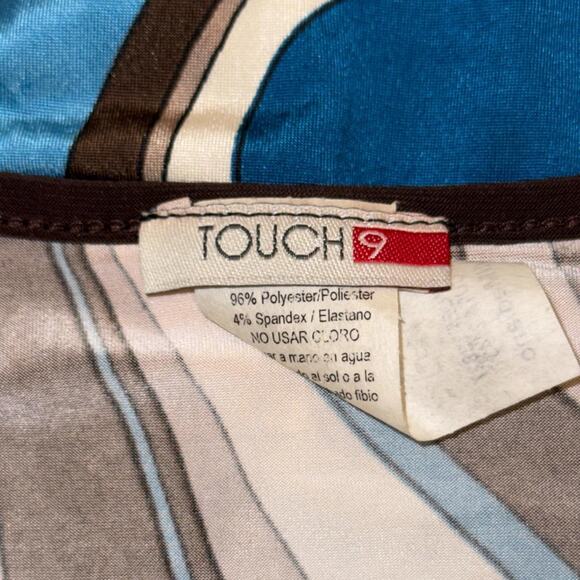 Blue and Brown V neck Top - Picture 5 of 5